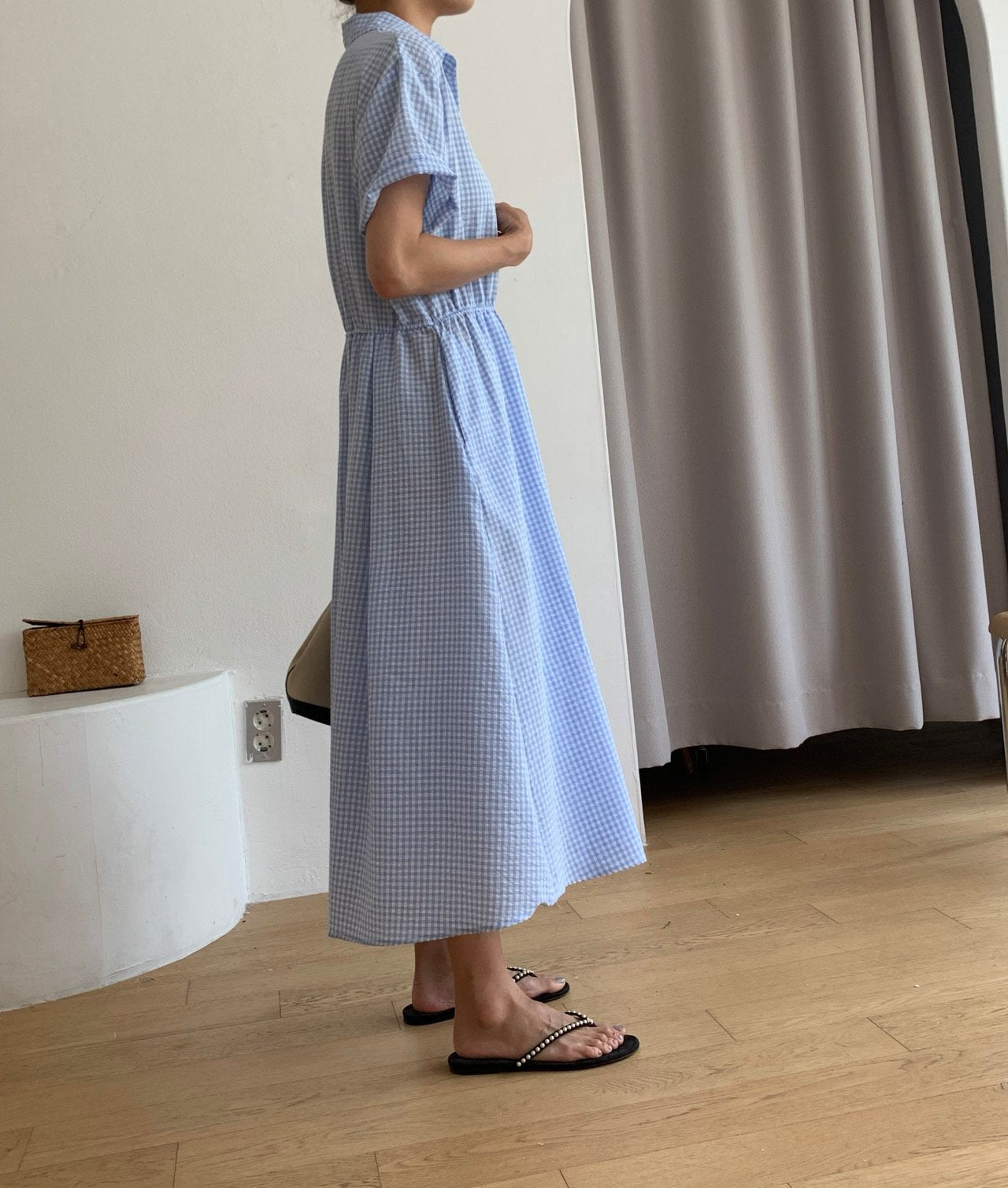 Gingham seersucker dress