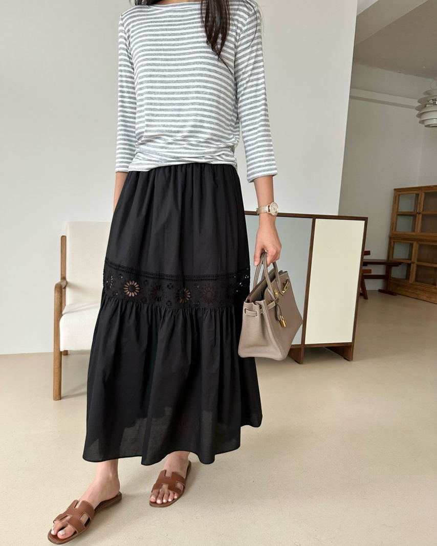 Boatneck striped tee