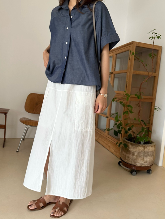 Nylon cargo skirt