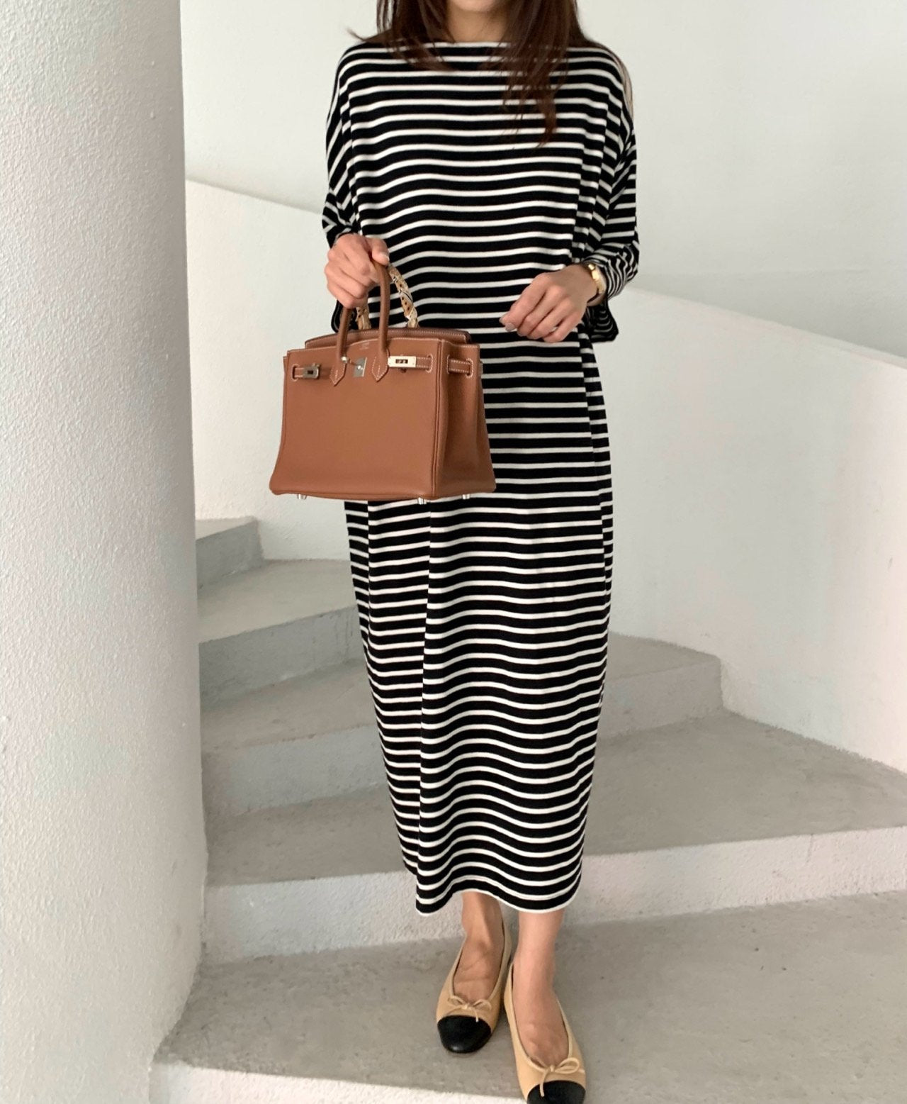 Striped long dress