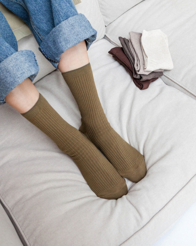 Ribbed colour socks