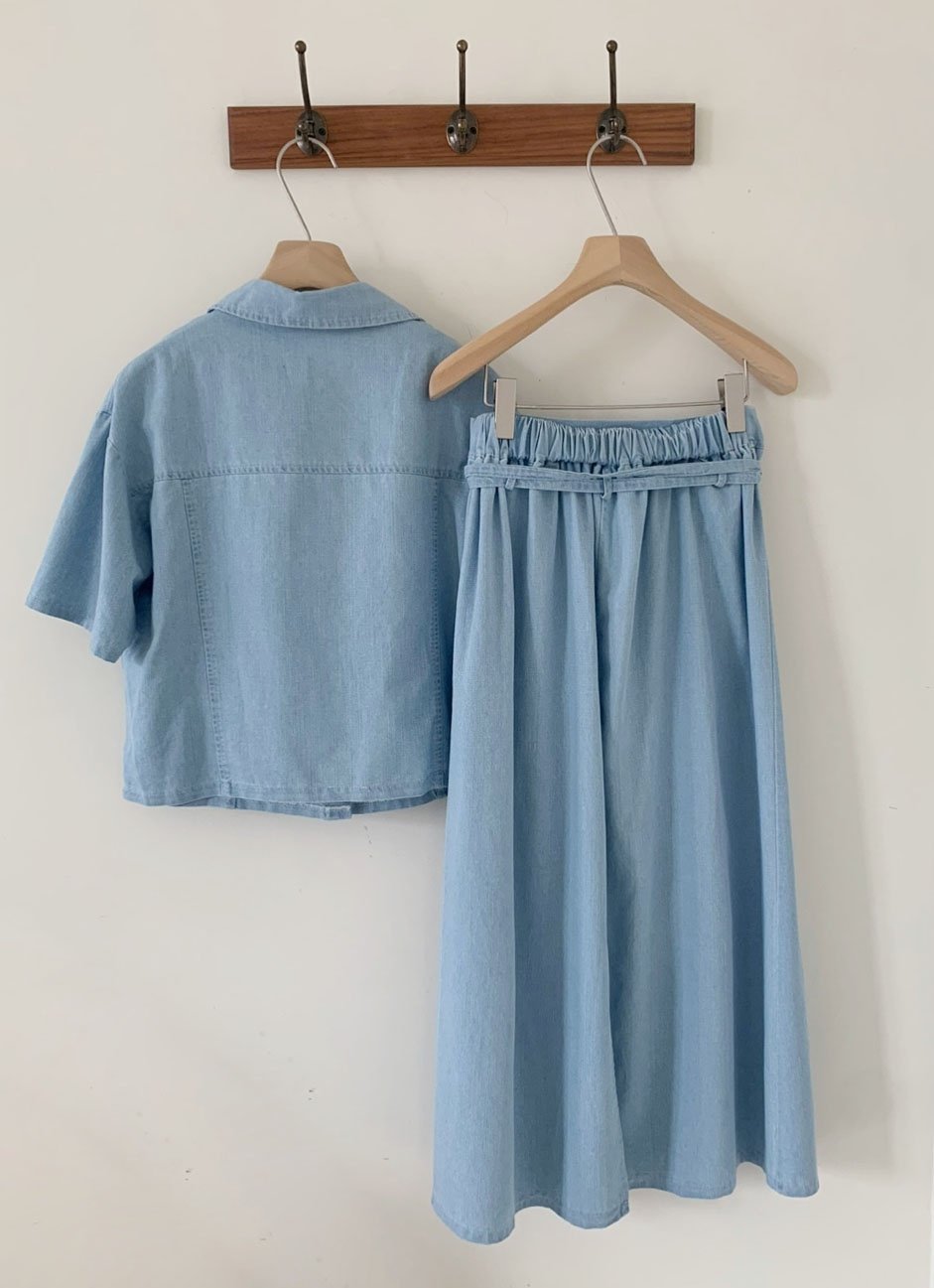 Tencel denim skirt set