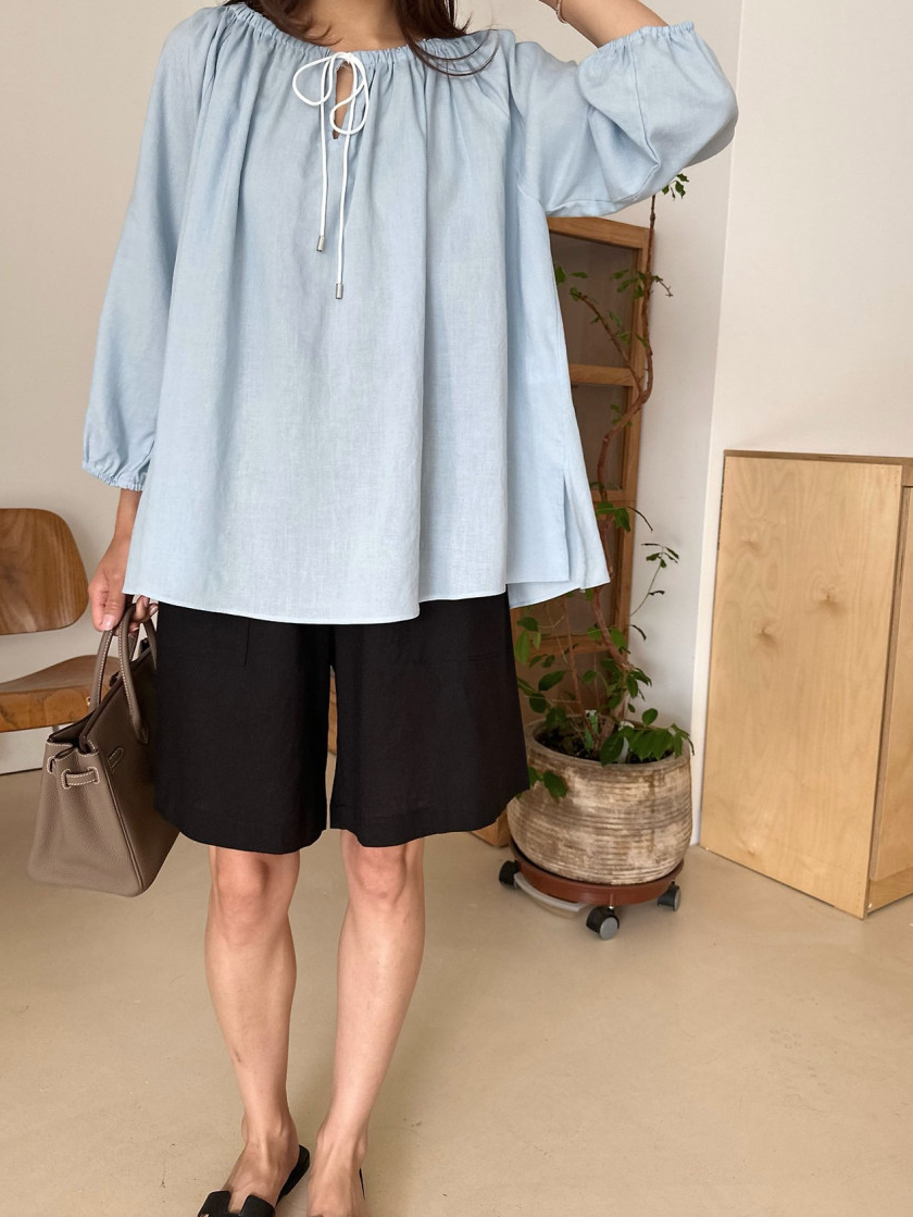Linen bohemian blouse