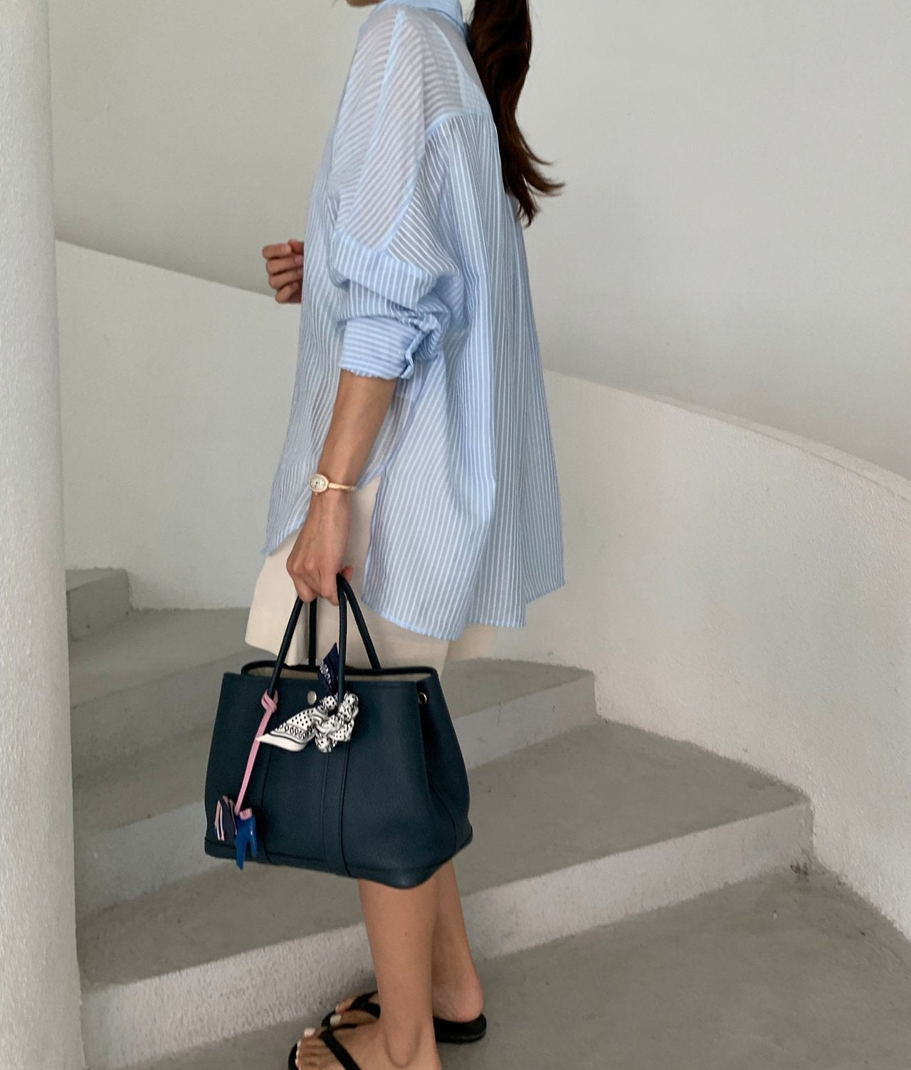Sheer striped shirt