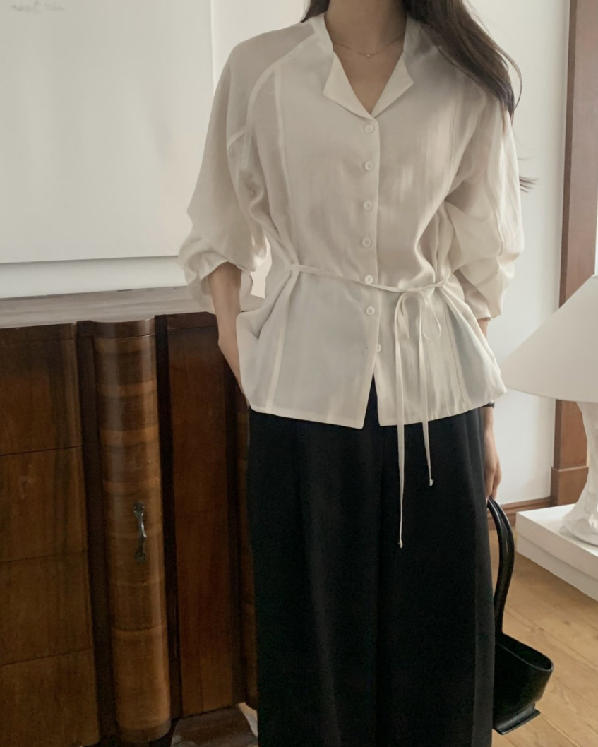 Tencel collar blouse