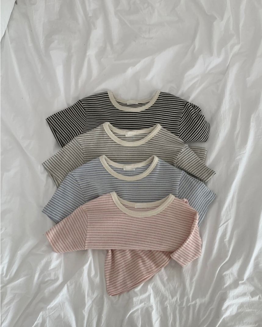 Summer waffle striped t-shirt