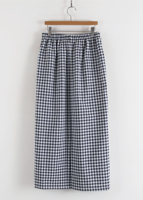 Gingham checkered H skirt