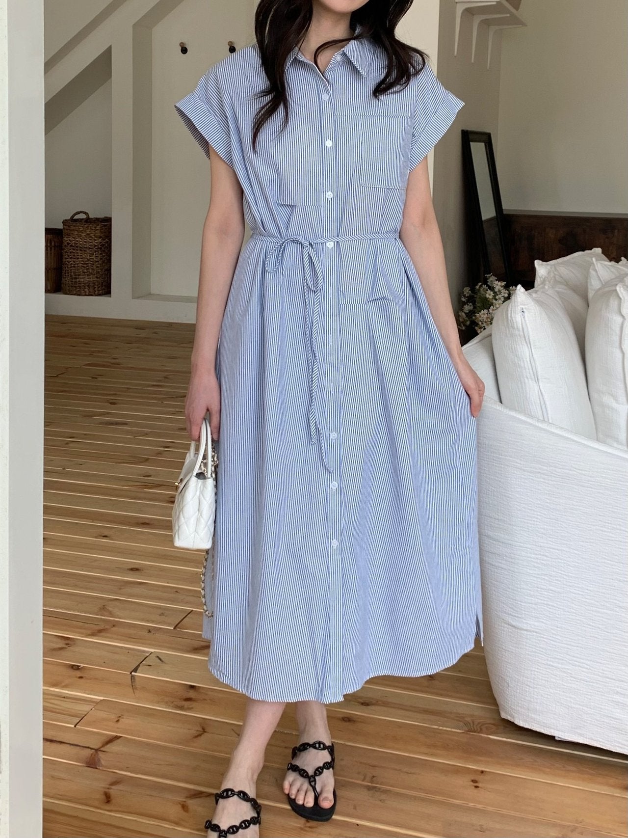 Striped shirt dress