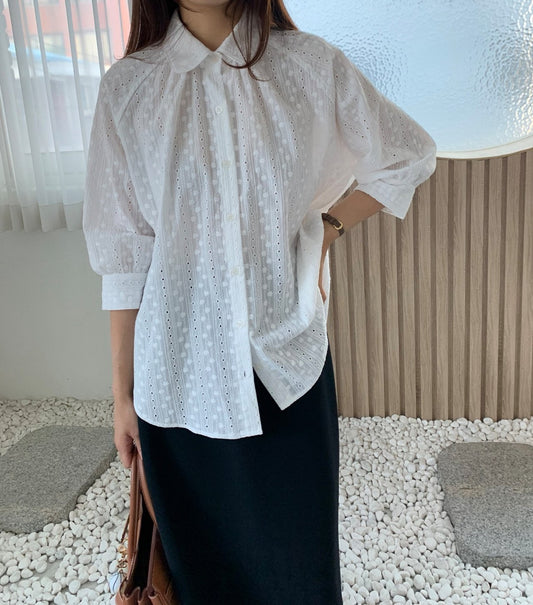 Eyelet lace blouse