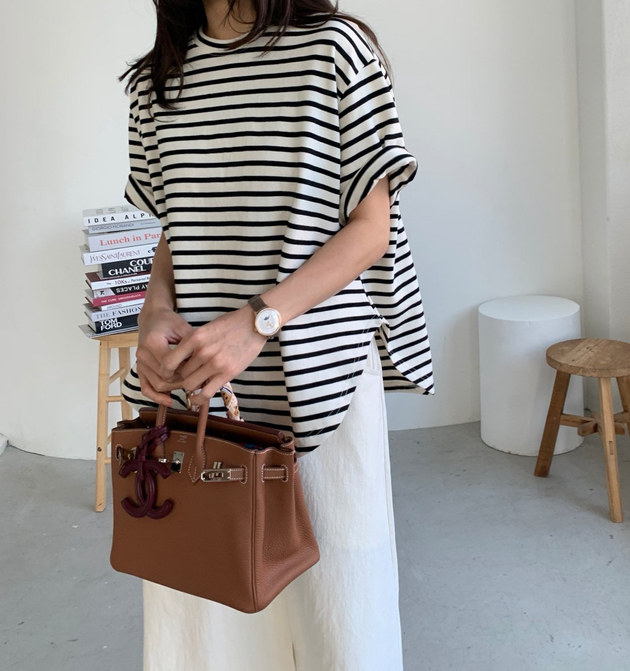 Batwing striped t-shirt