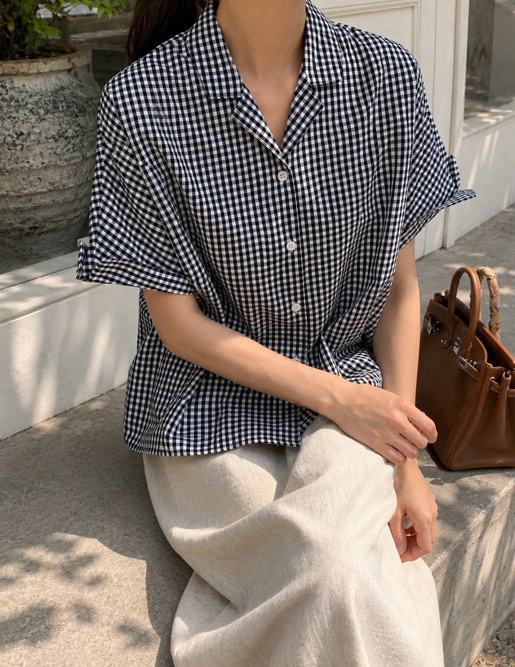 Gingham checkered shirt