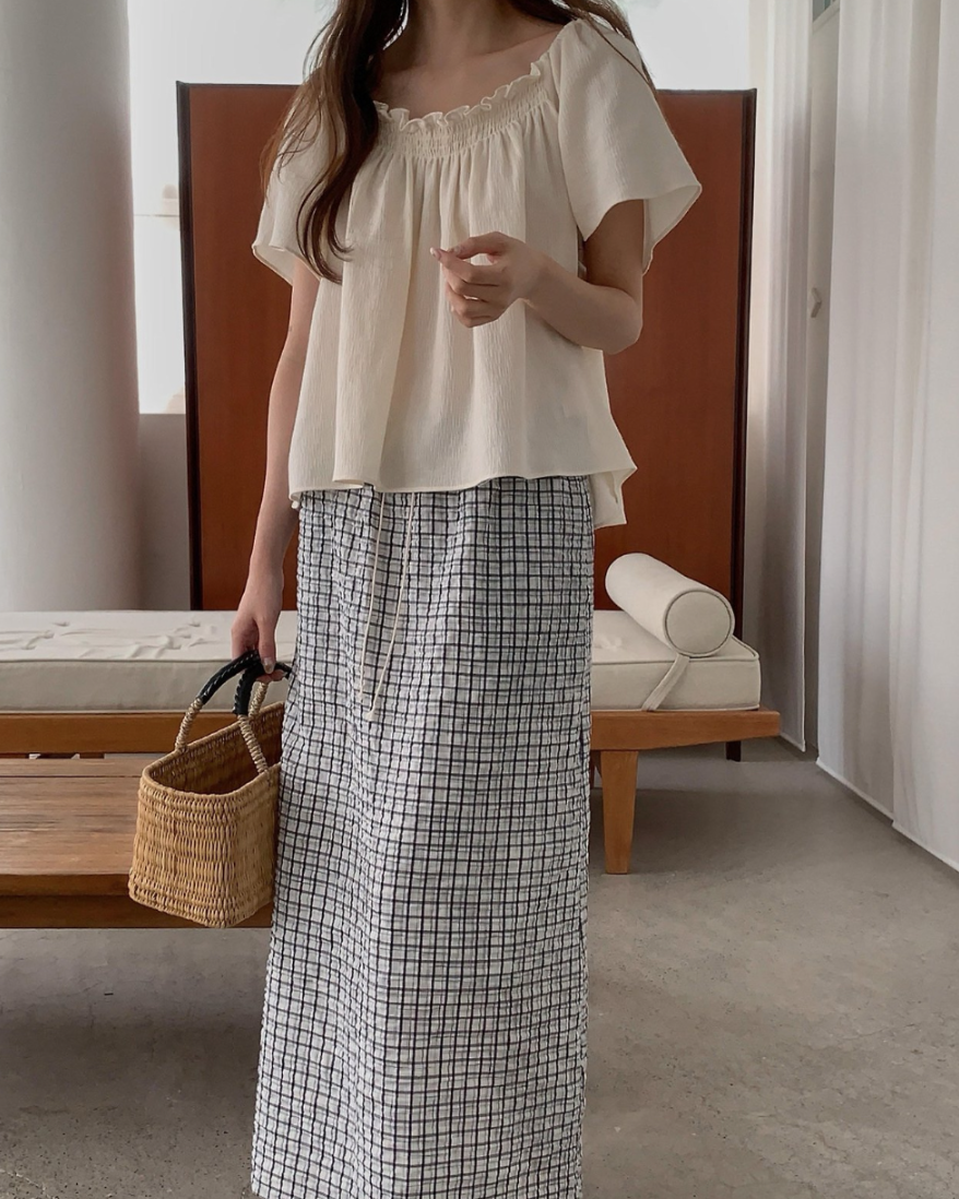 Pomelo smocked blouse