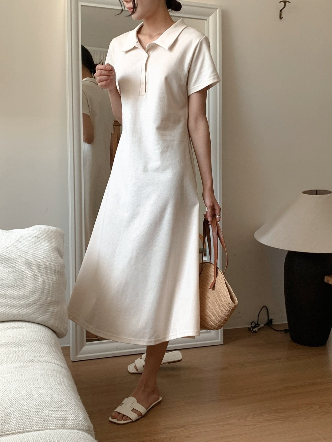Collar pique dress