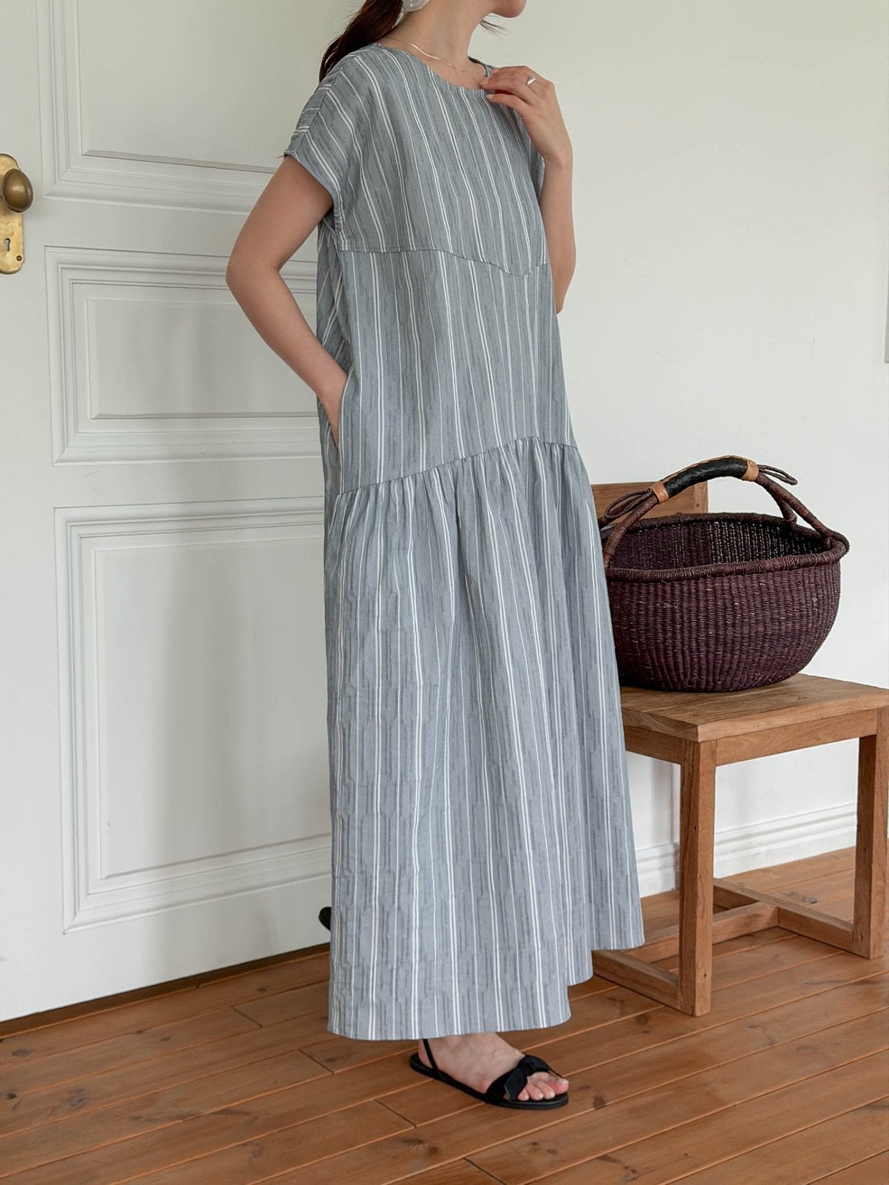 Seersucker striped dress