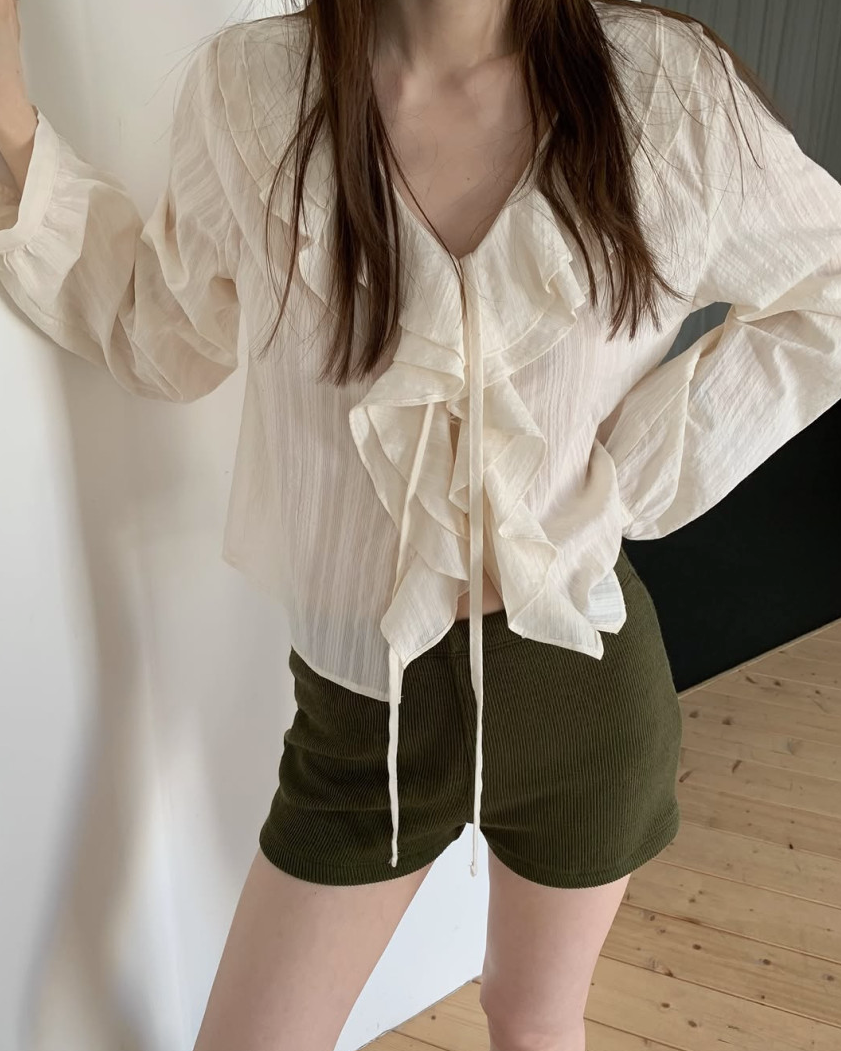 Ruffle lace collar blouse