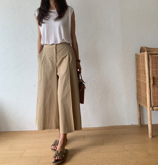 Pintuck wide pants