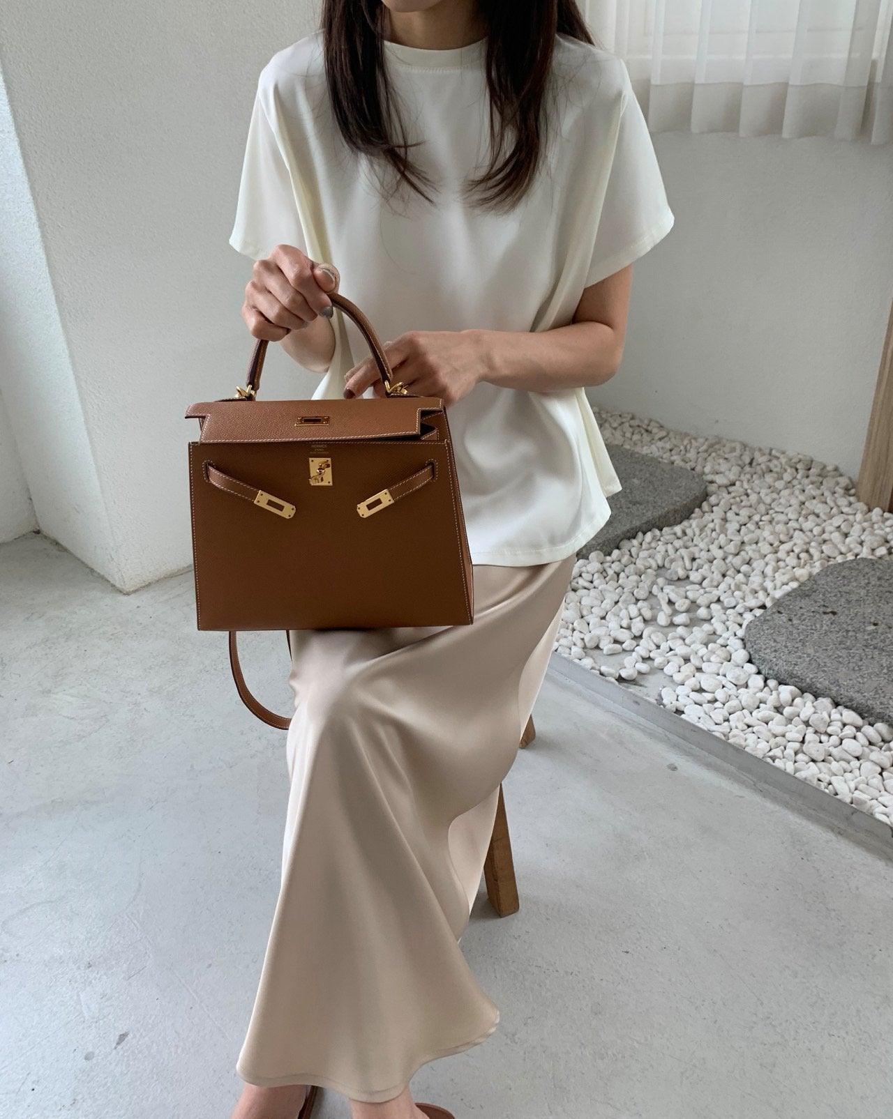 Satin flared blouse