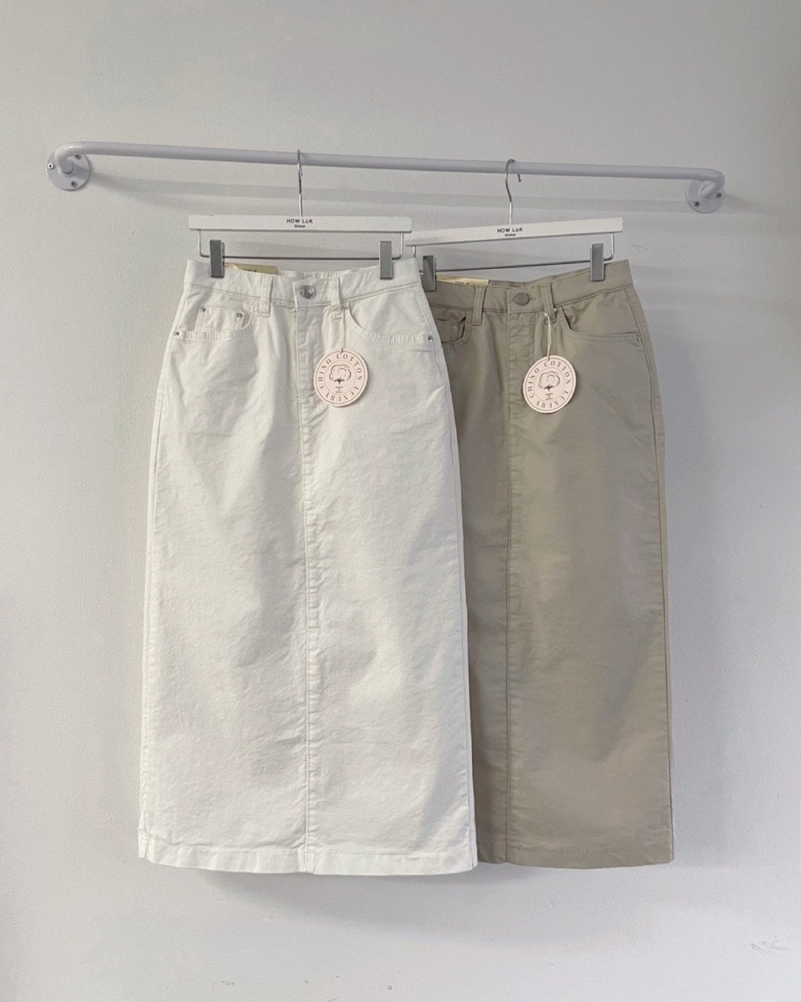 Chino cotton long skirt