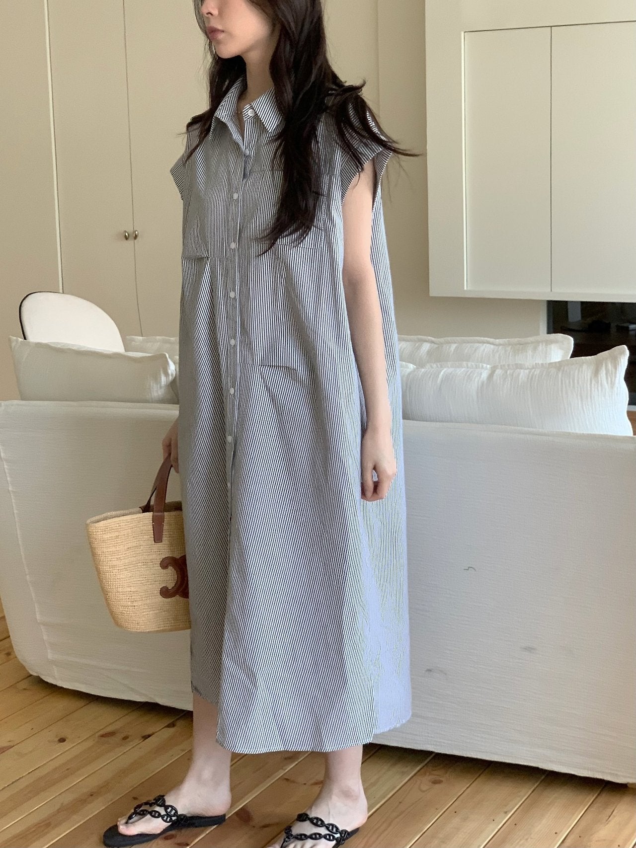 Striped shirt dress