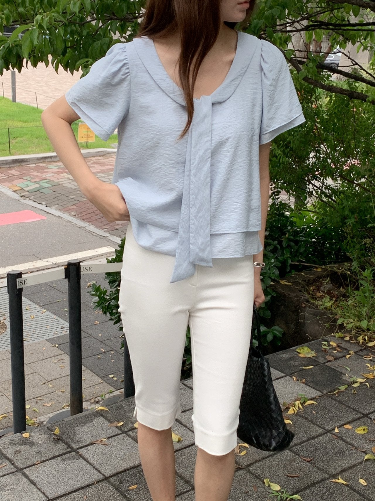 Tie blouse