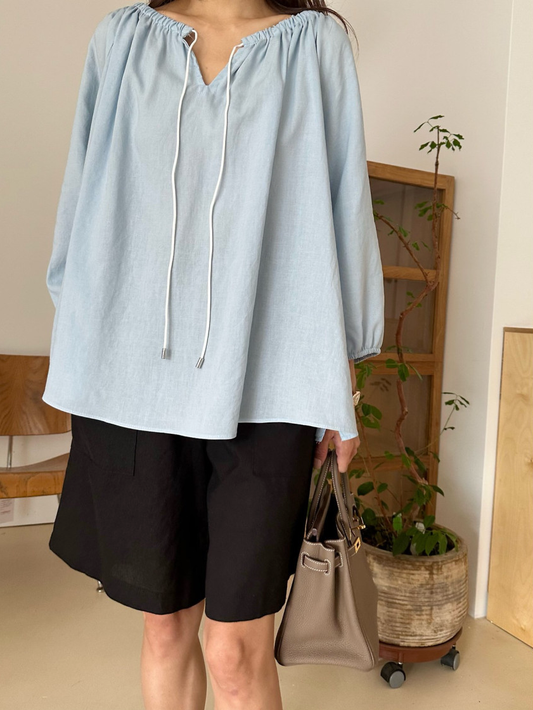 Linen bohemian blouse