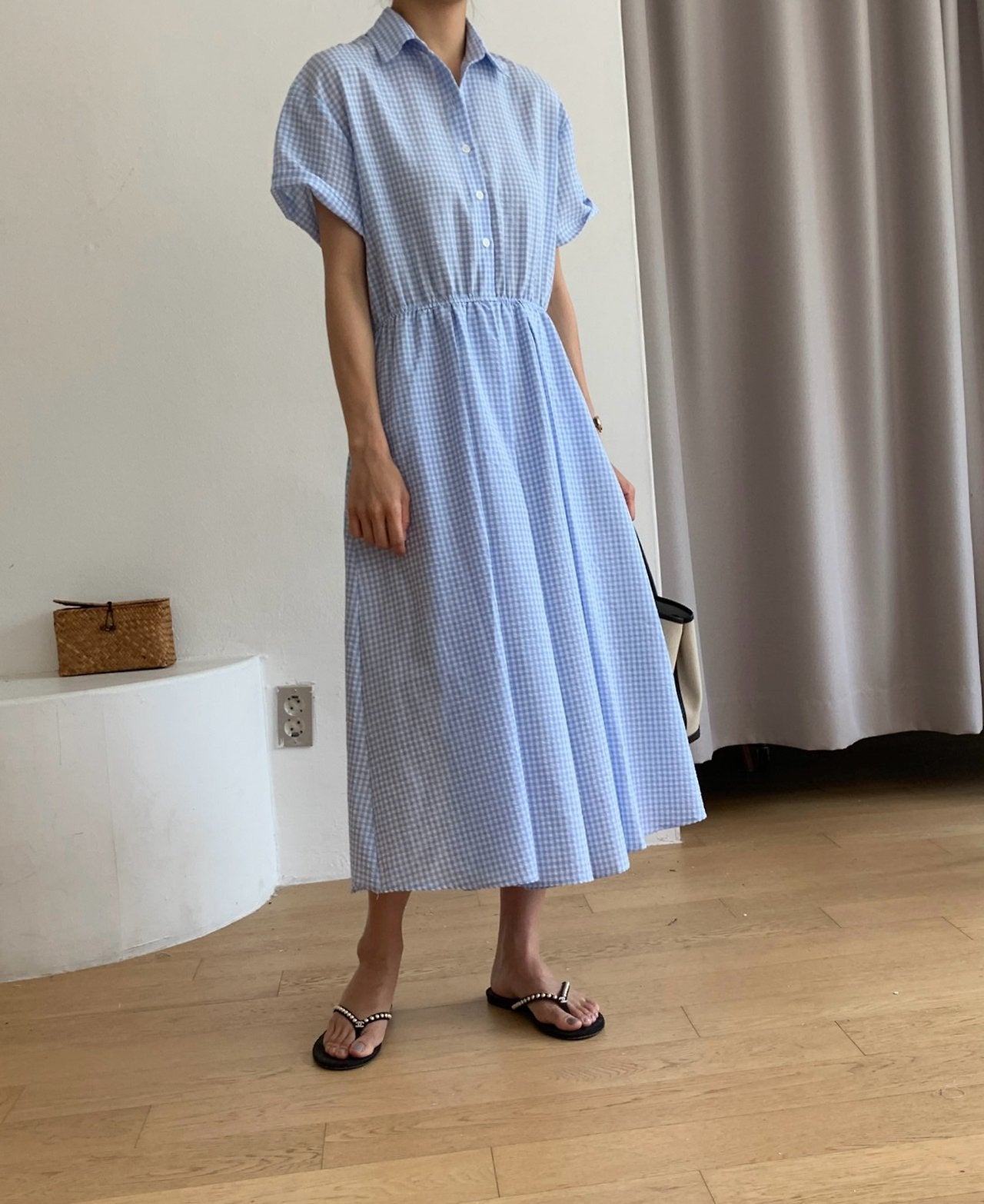 Gingham seersucker dress