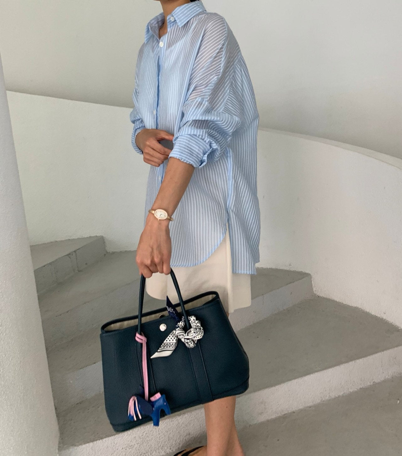 Sheer striped shirt