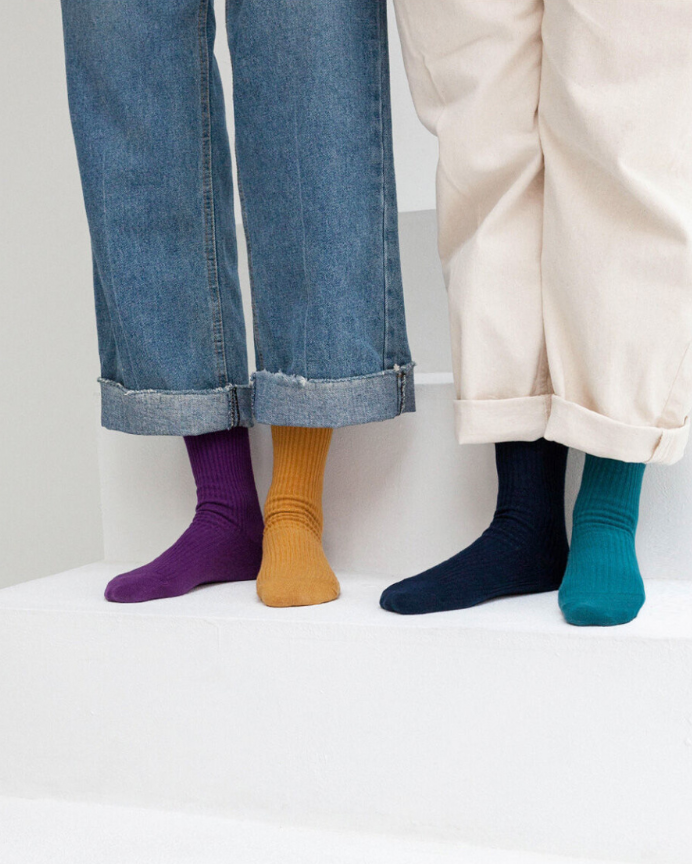 Ribbed colour socks