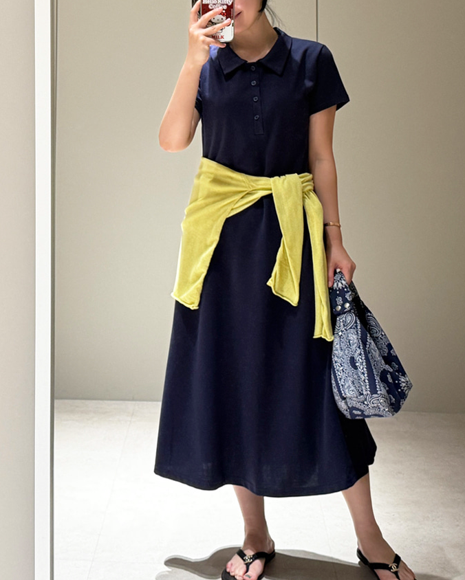 Collar pique dress