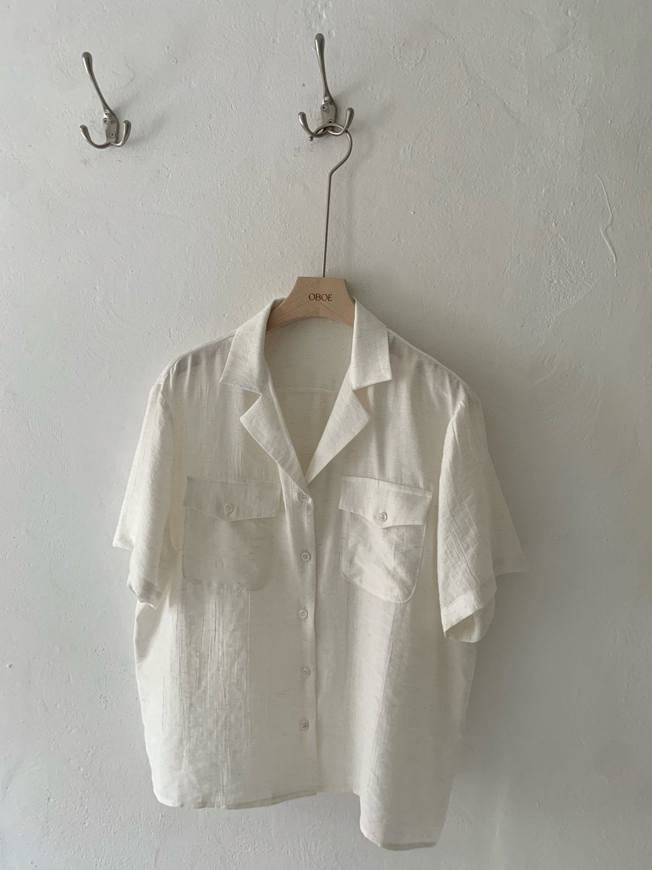 Pocket linen blend shirt