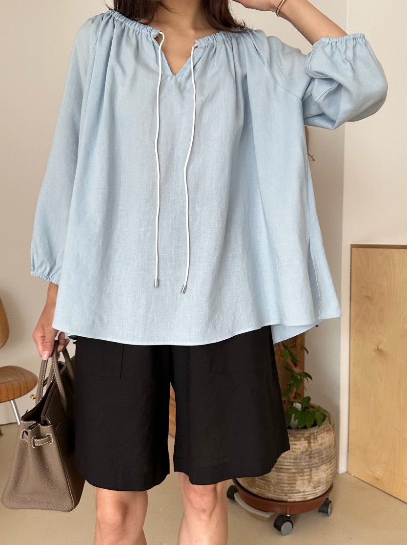 Linen bohemian blouse