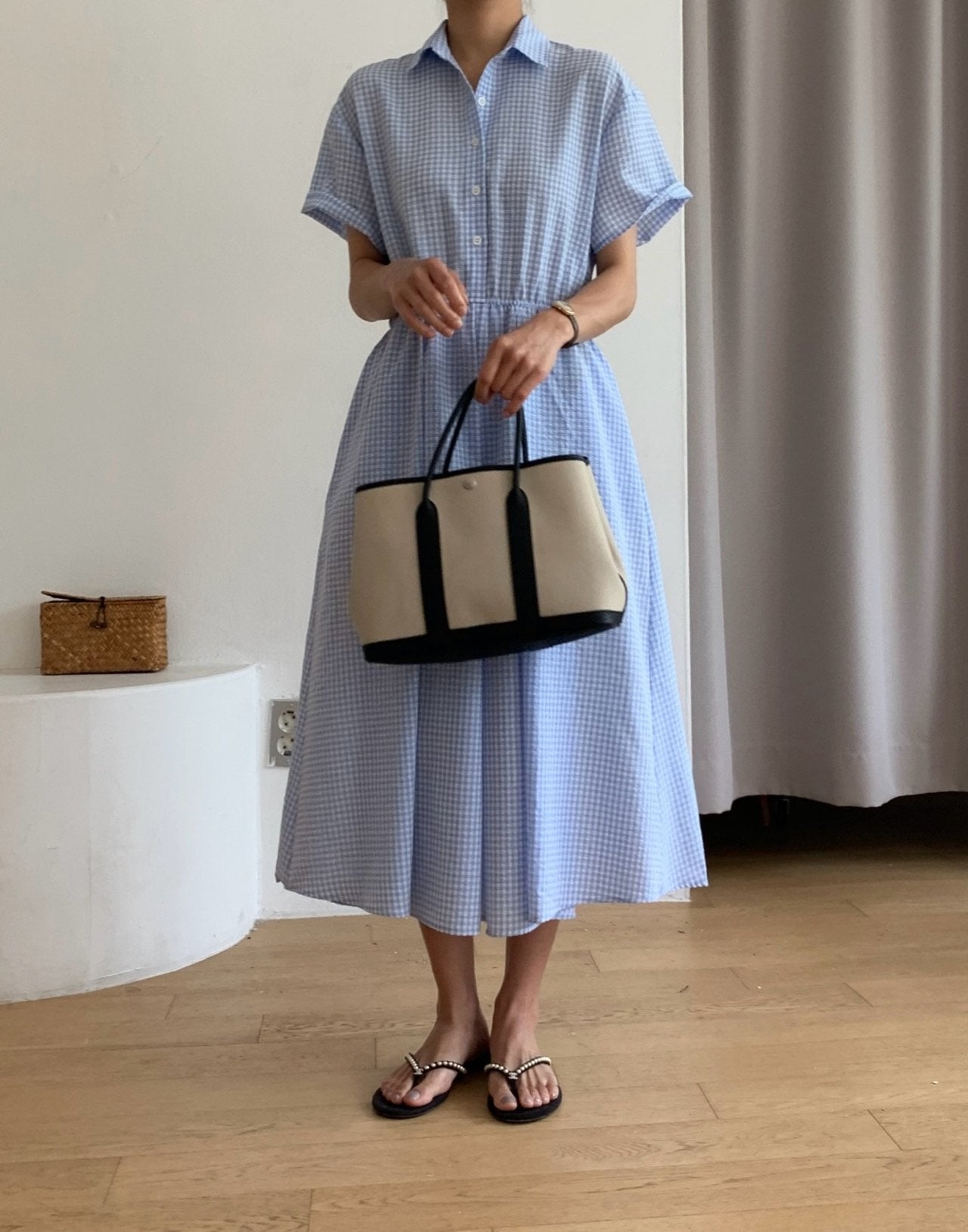 Gingham seersucker dress