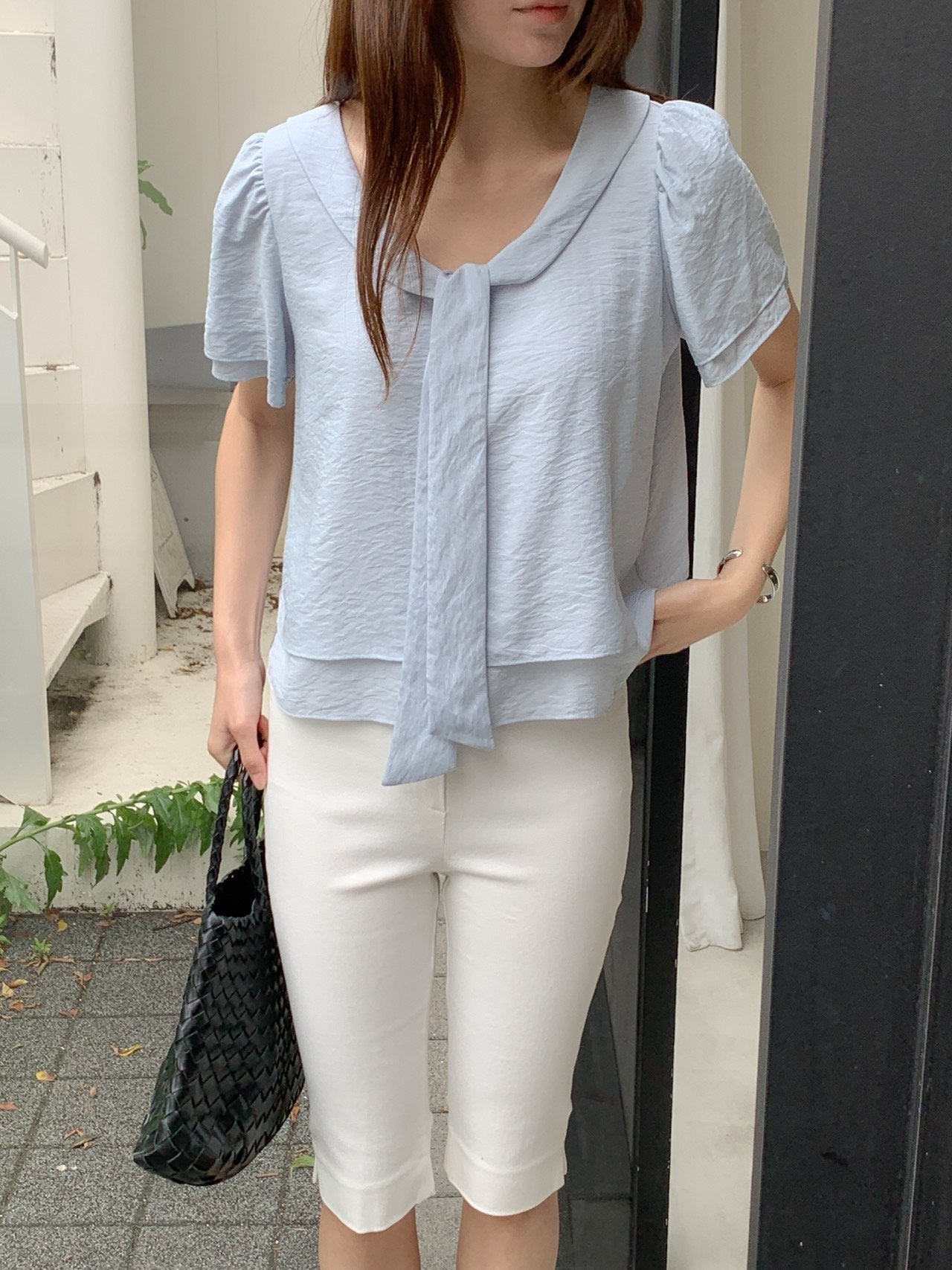 Tie blouse