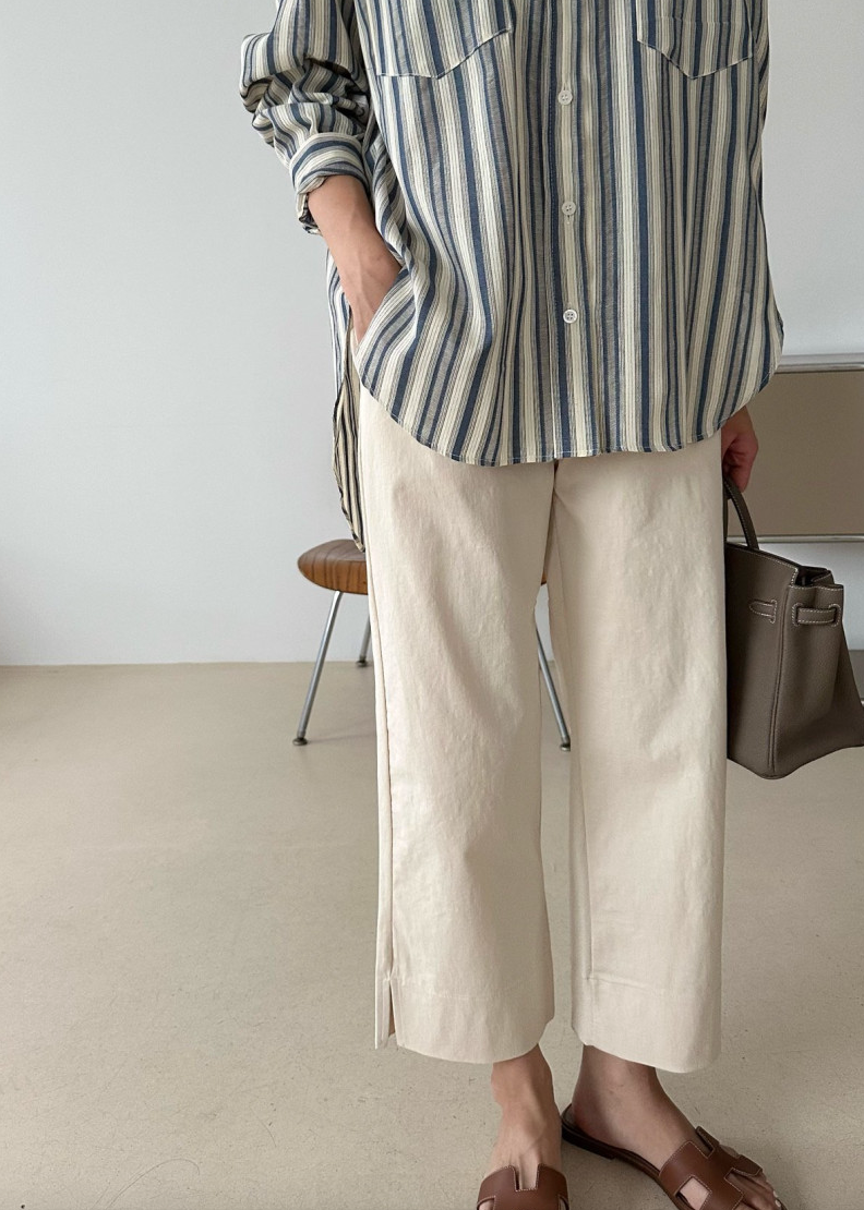 Bio-washed cotton pants