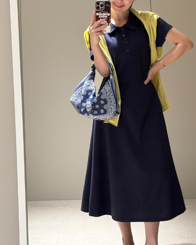 Collar pique dress