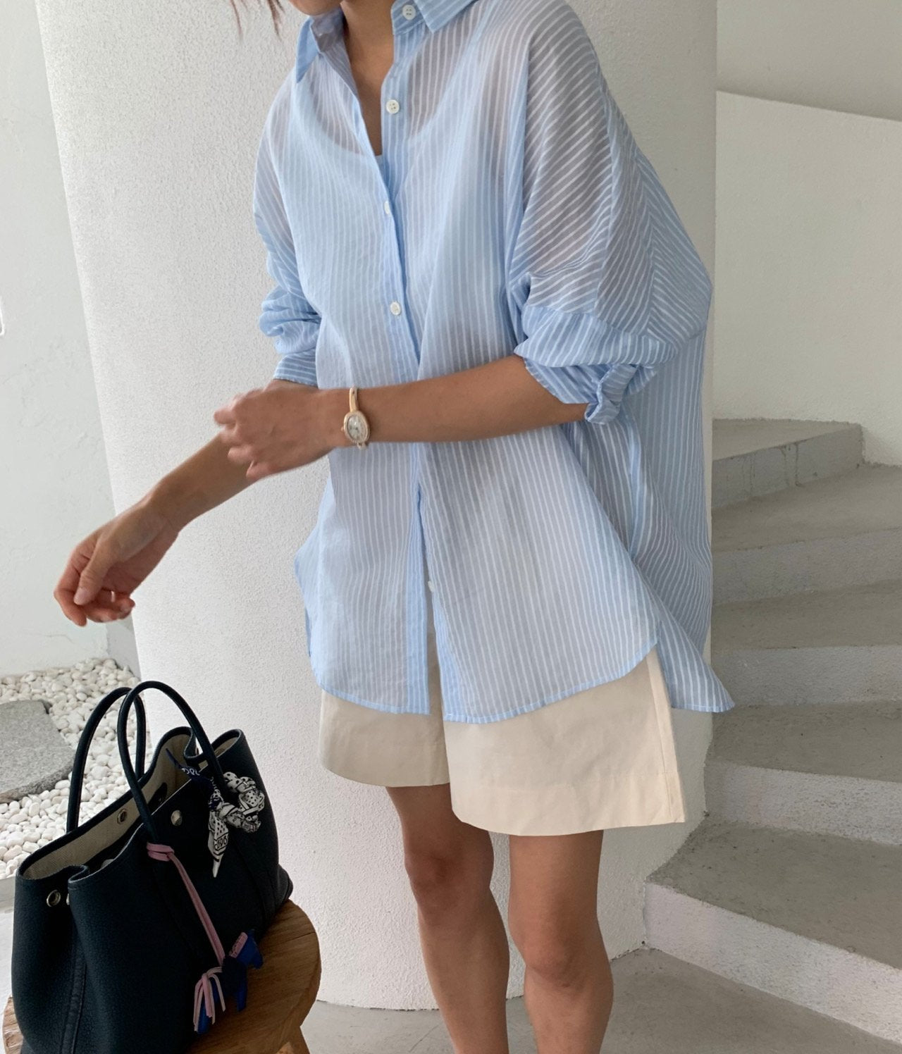 Sheer striped shirt