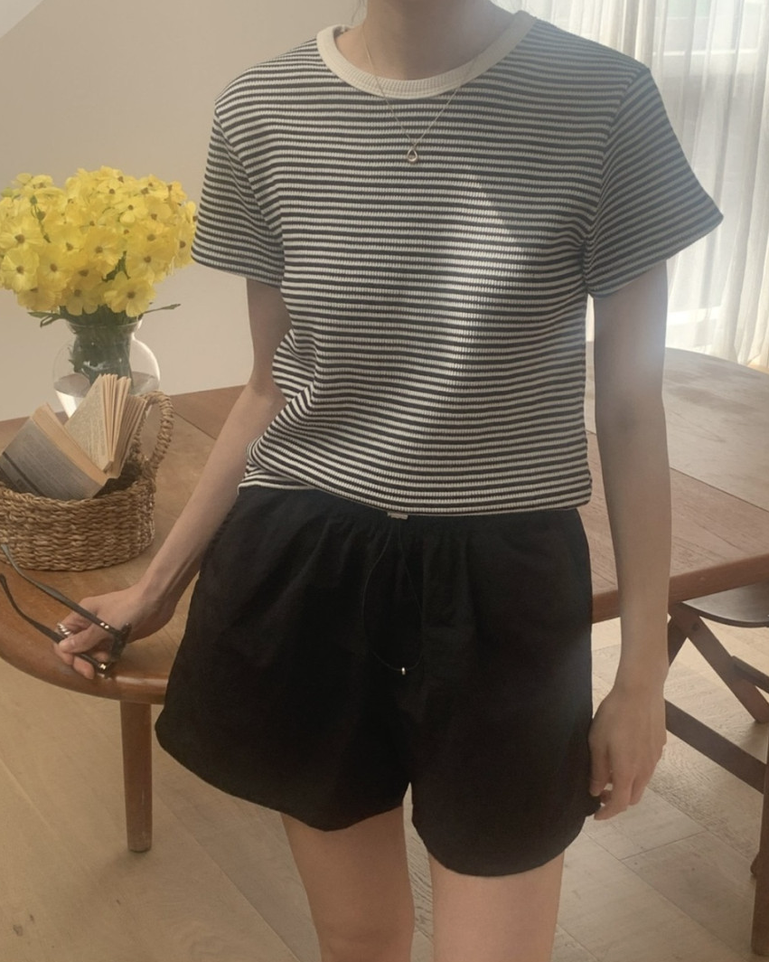 Summer waffle striped t-shirt