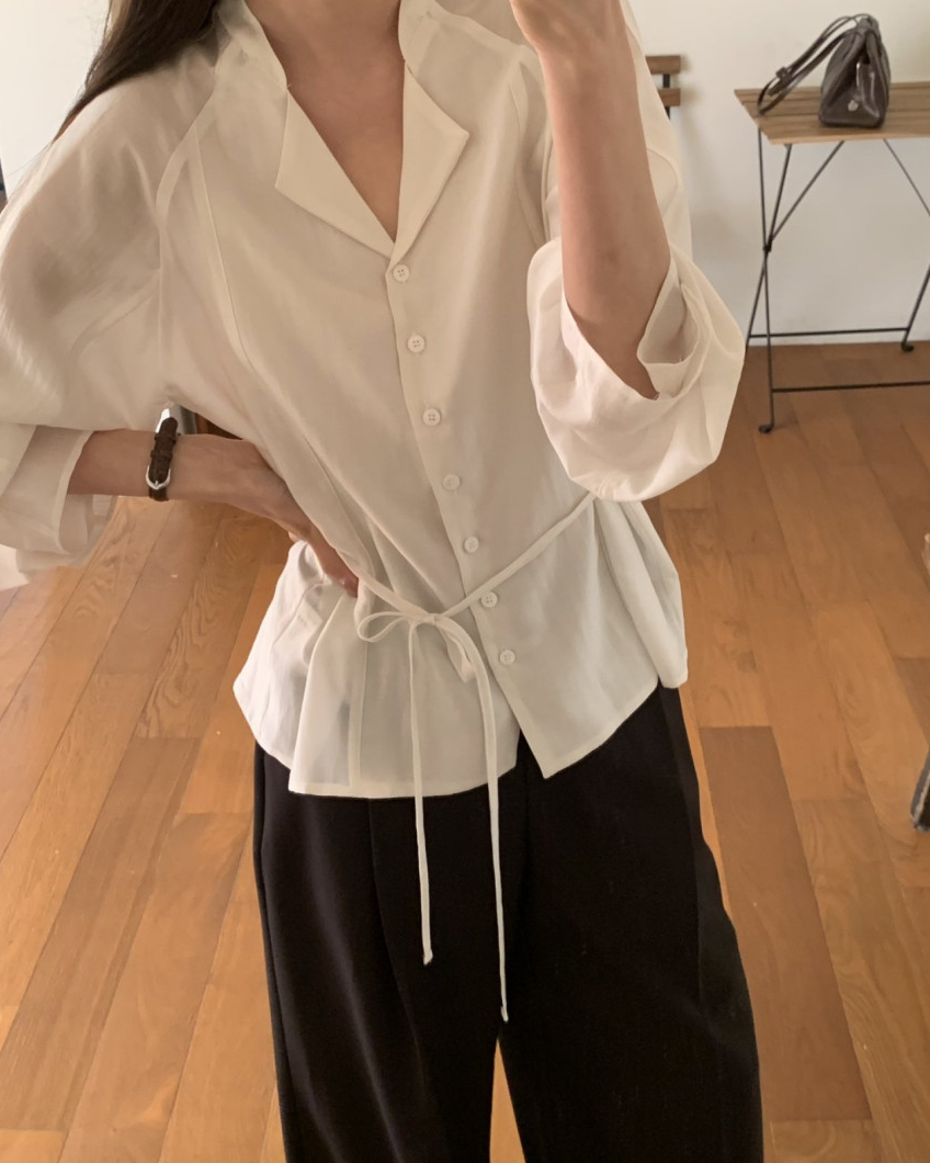 Tencel collar blouse