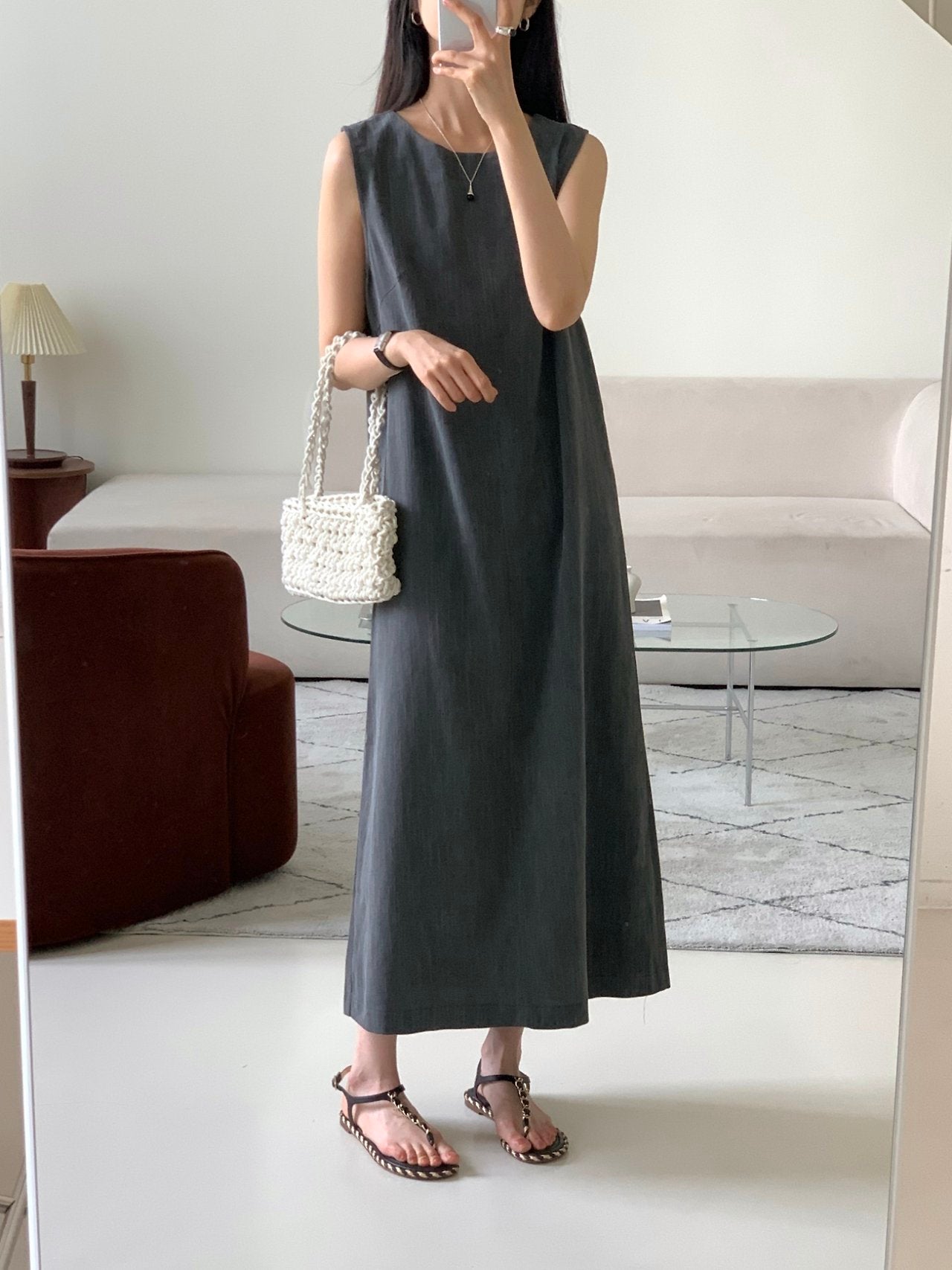 Denim sleeveless dress