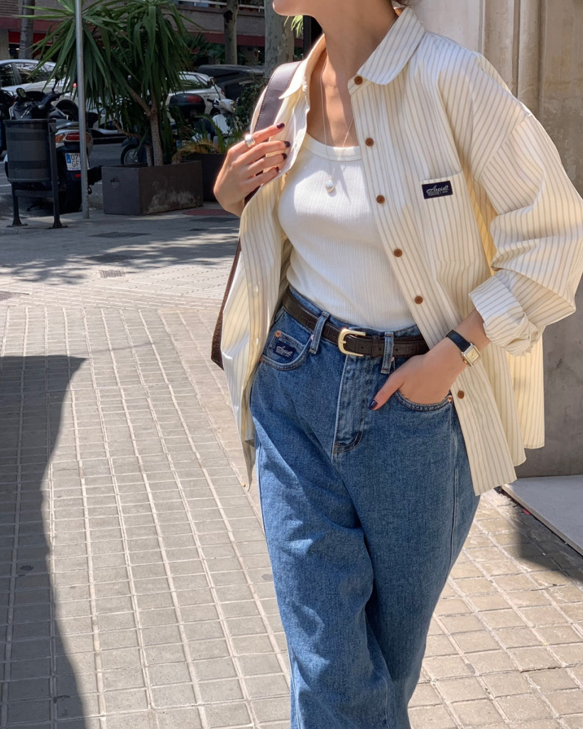 AREING boxy striped shirt