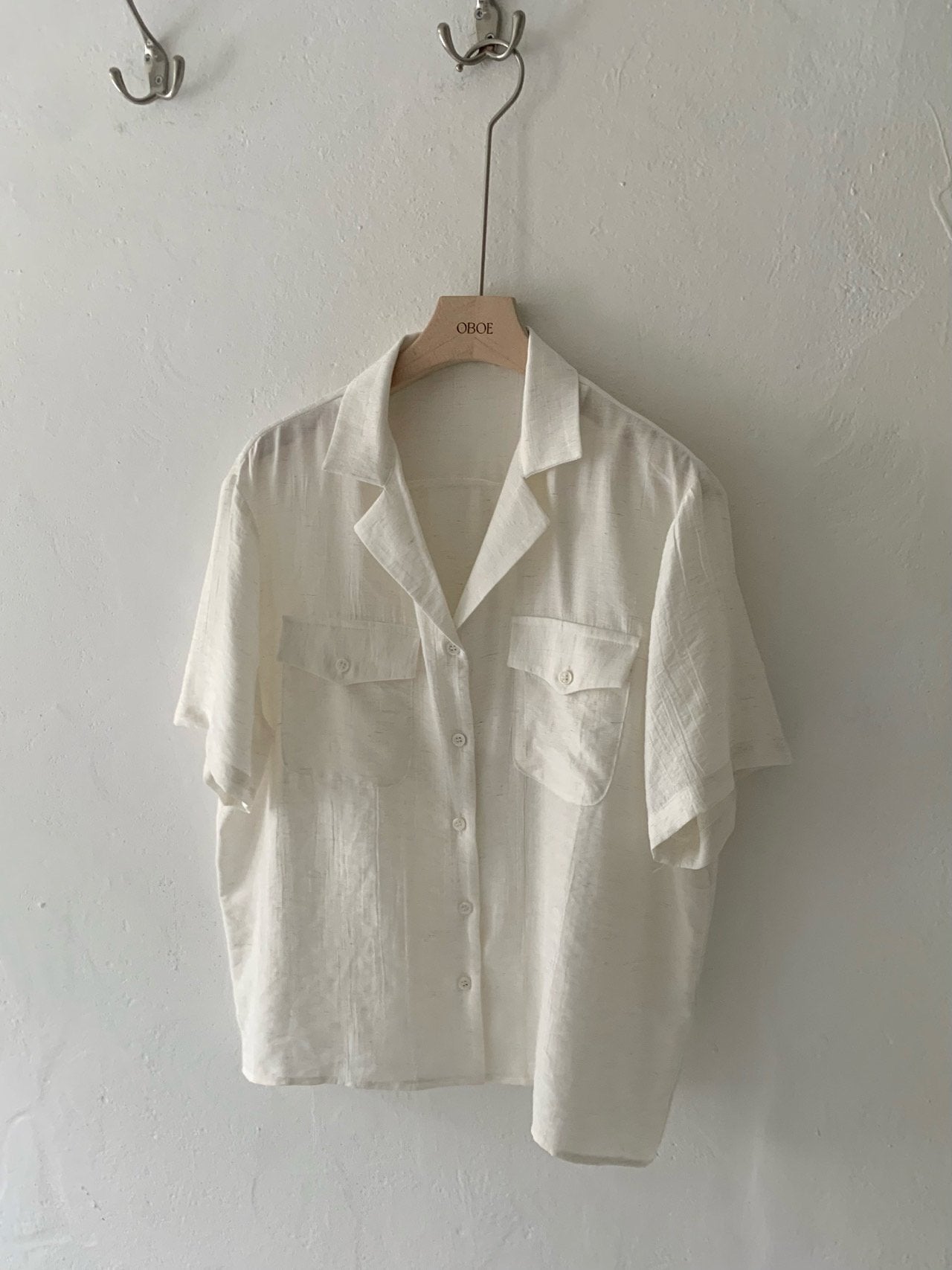 Pocket linen blend shirt