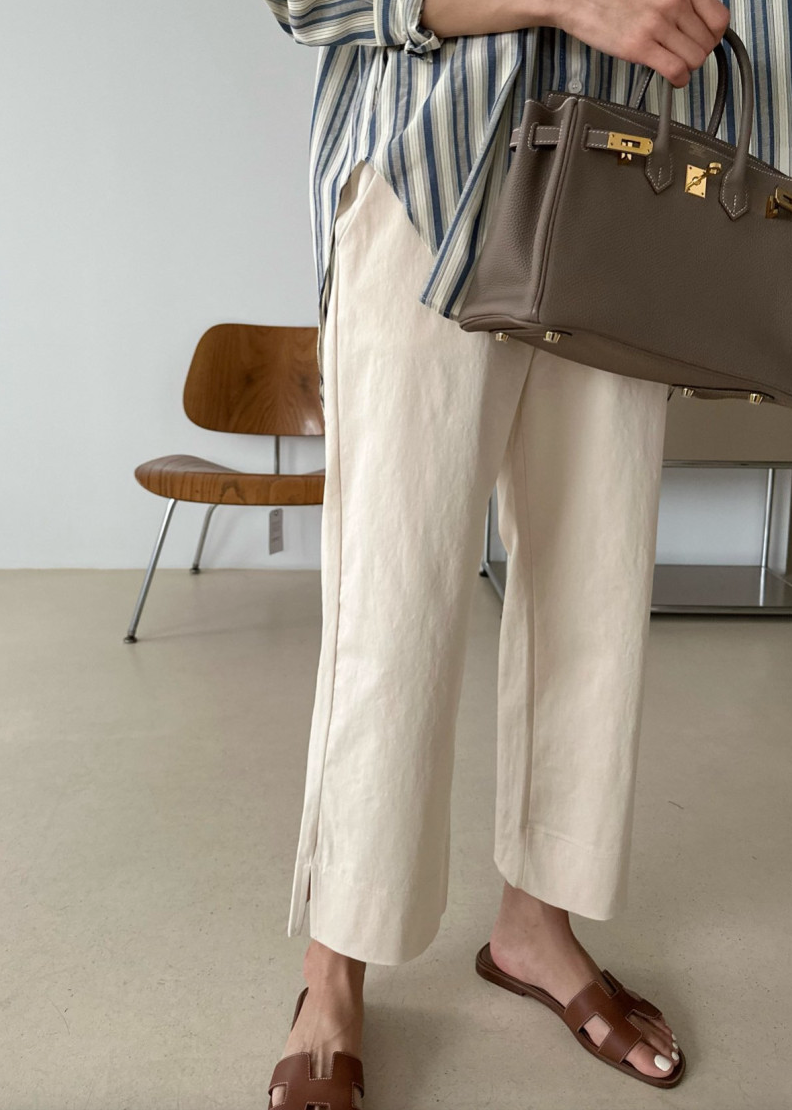 Bio-washed cotton pants