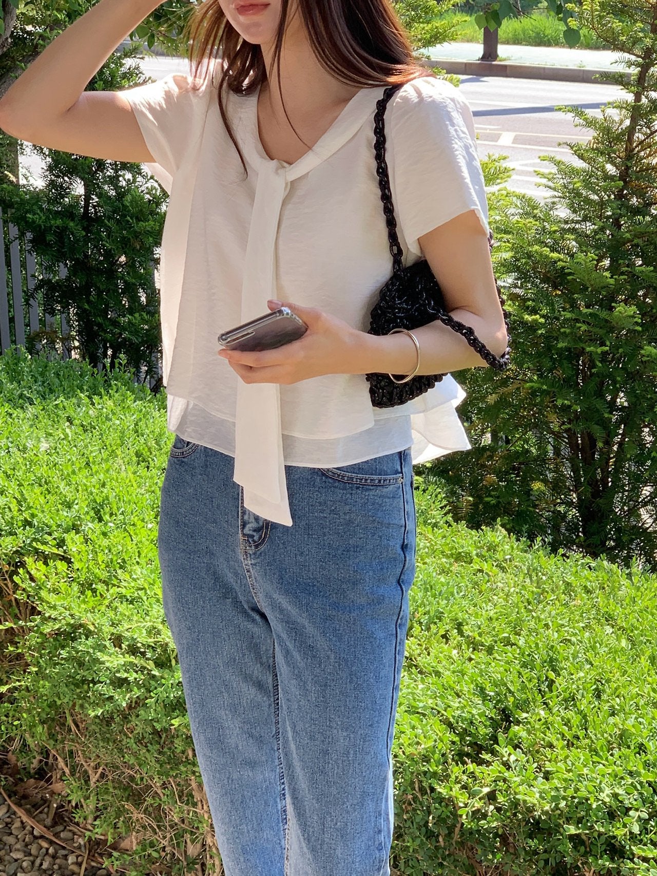 Tie blouse