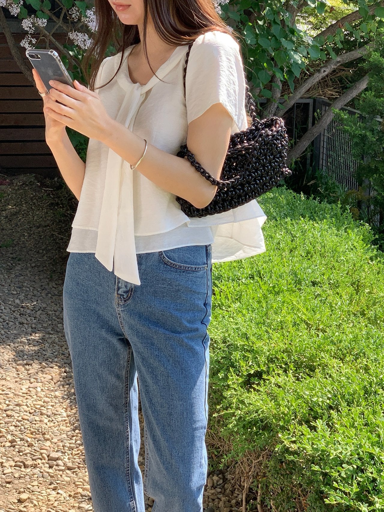 Tie blouse