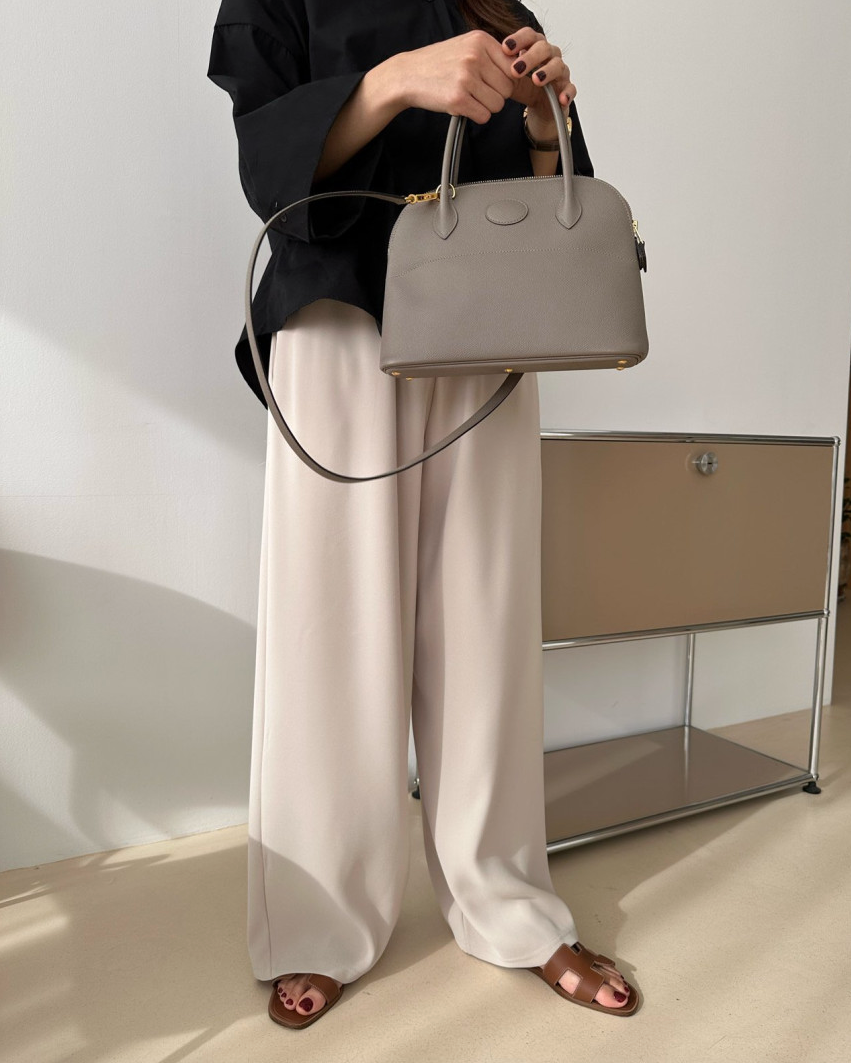 Silky wide pants