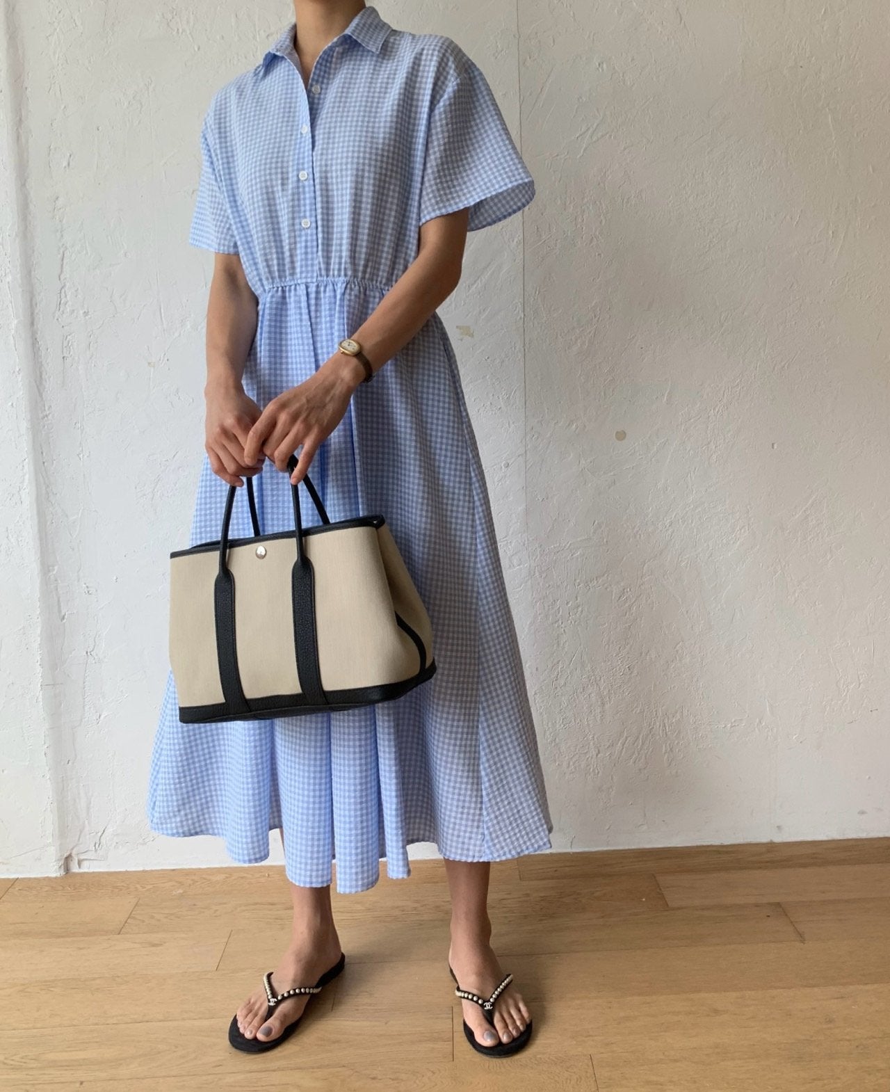 Gingham seersucker dress