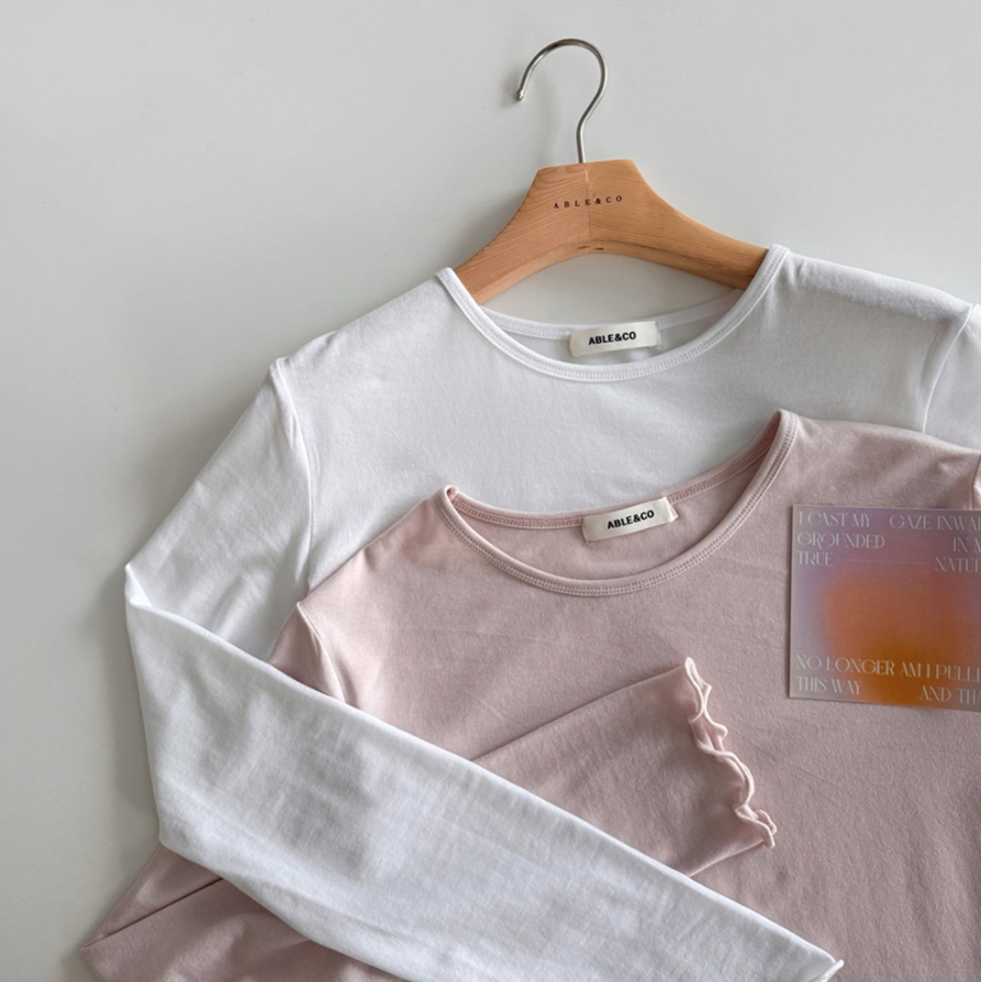 Pure frill long sleeves tee