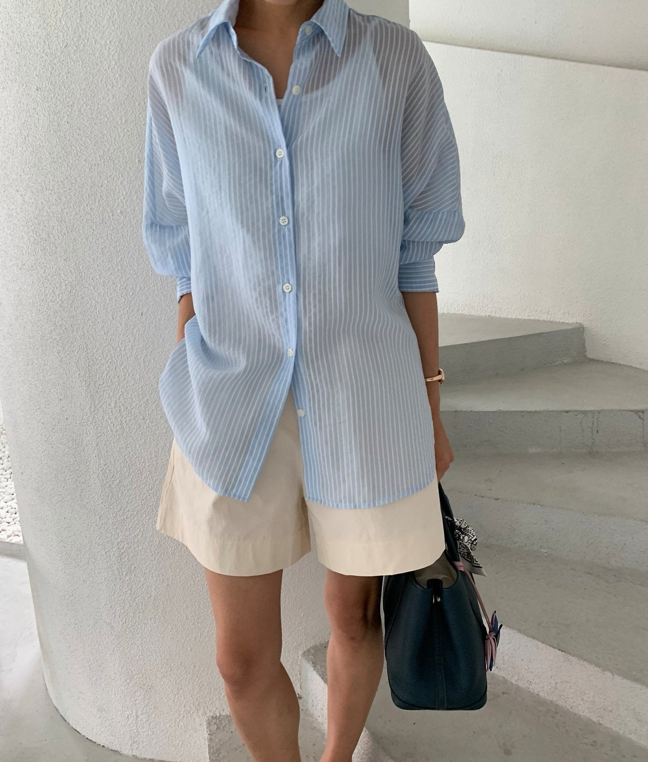 Sheer striped shirt