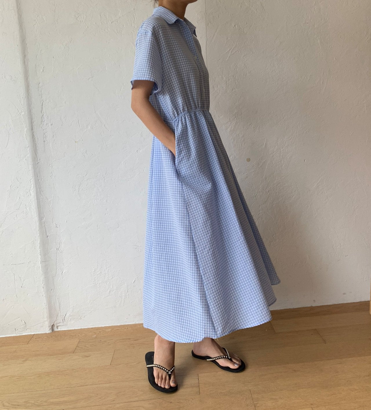 Gingham seersucker dress