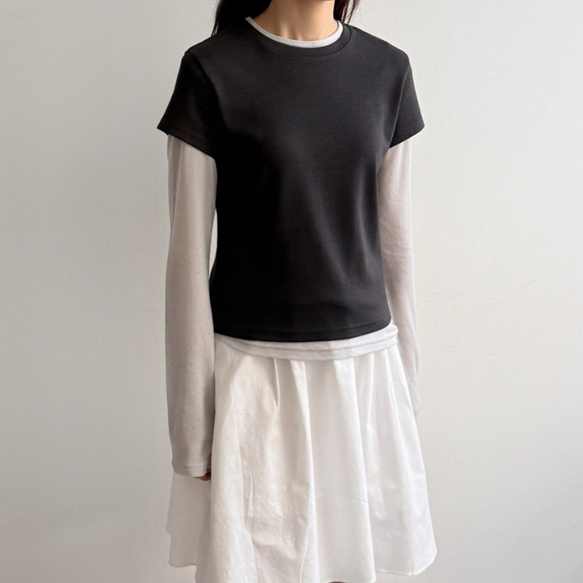 Cream modal mini T-shirt